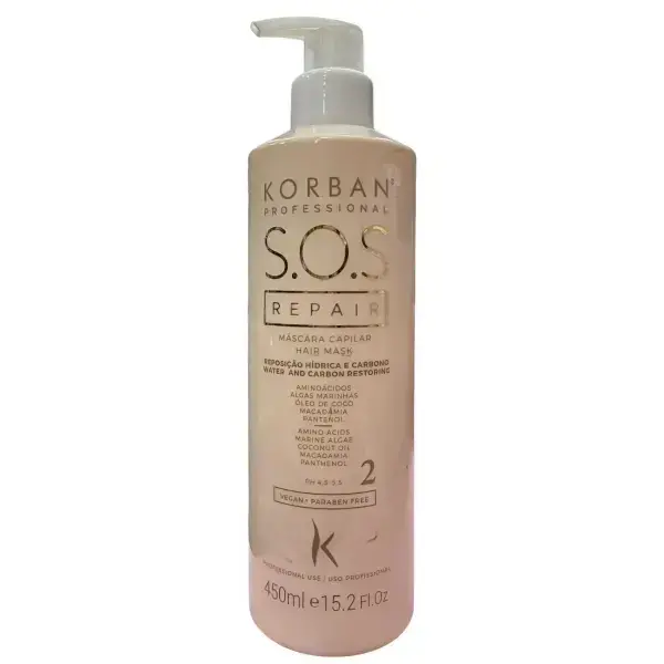 Korban SOS Repair Kit – Shampoo, Mask & Finisher for Damaged Hair – 3-Step System