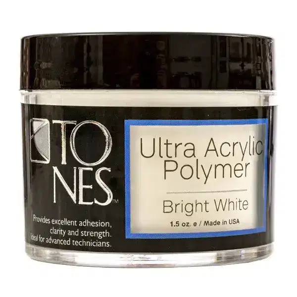 TONES Pro Acrylic Powder Sparkling Bright White - 44.36 ml / 1.5 oz TO-AP-026