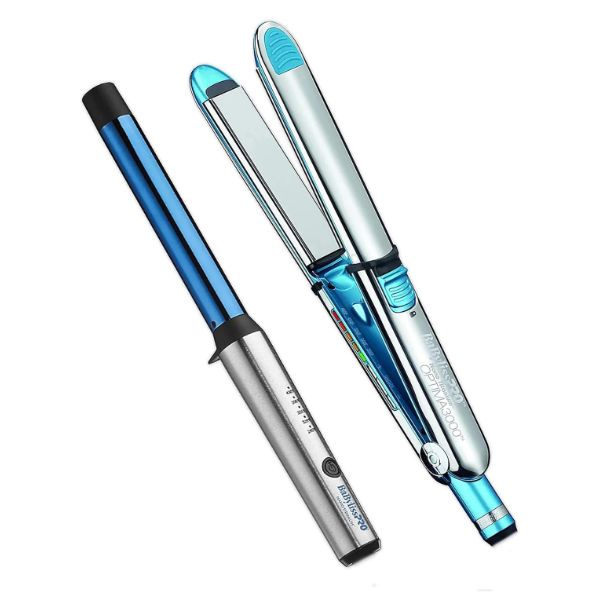BaBylissPRO Nano Titanium™ Styling Tools – Curling Wand & Flat Iron  – 1"
