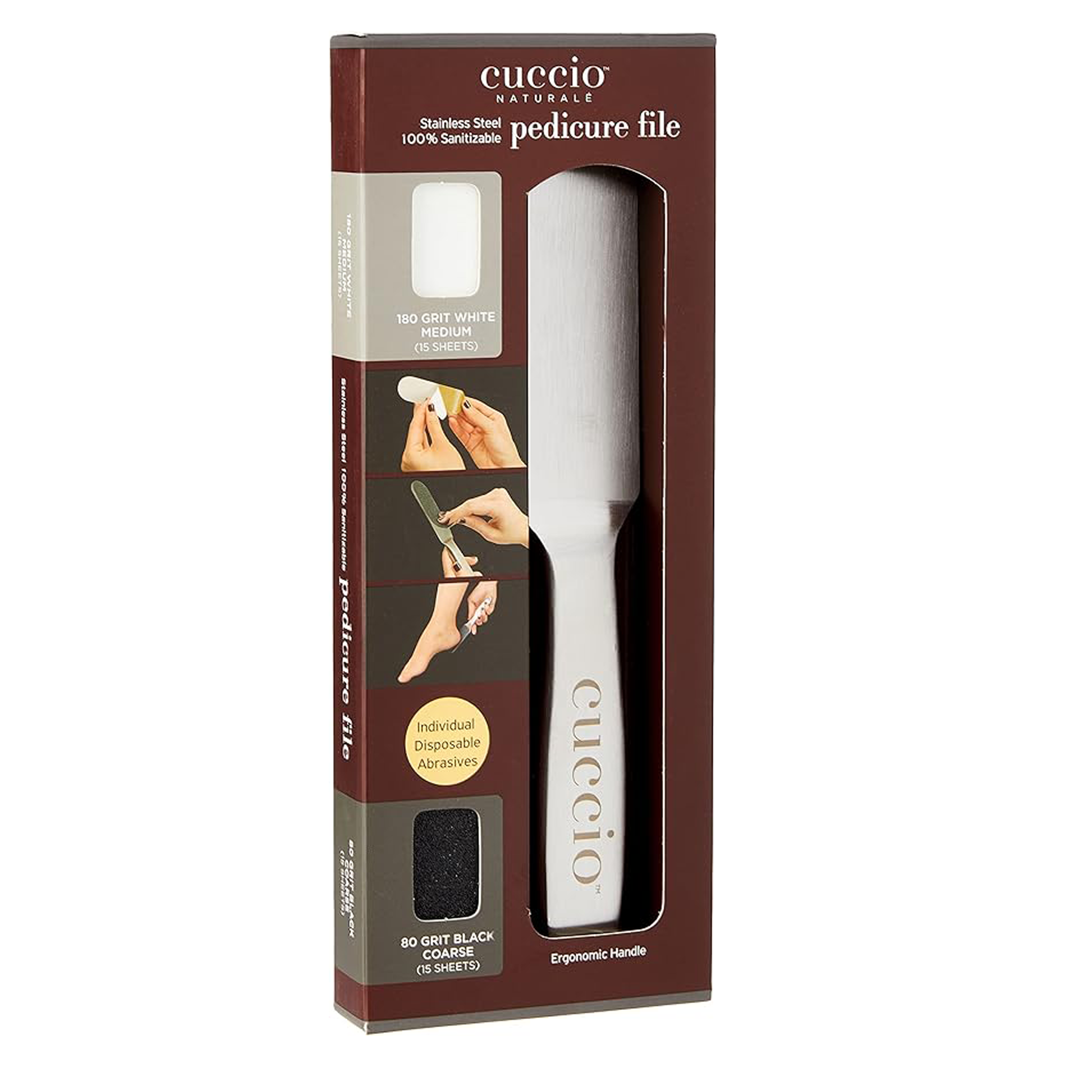Lima para Pedicura CUCCIO de Acero Inoxidable 180 / 80