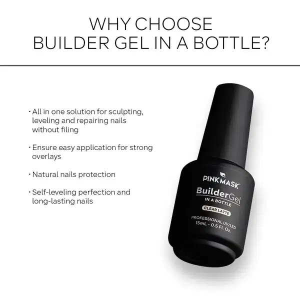 PINK MASK Builder Gel in a Bottle Milky 15 ml 0.5 oz