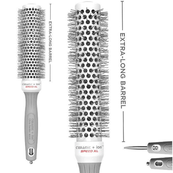 Olivia Garden Ceramic+Ion Speed 35XL Round Thermal Brush – Extra Long Barrel