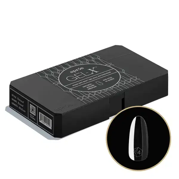 APRES GEL-X Natural Round Medium 2.0 Box 600 Tips of 14 Size