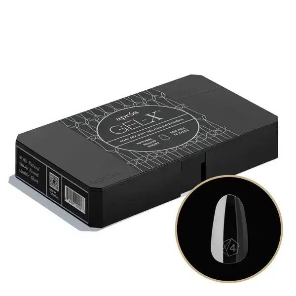 APRES GEL-X Natural Round Short 2.0 Box 600 Tips of 14 Size