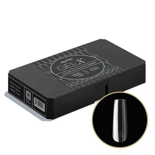 APRES GEL-X Natural Square Long 2.0 Box 600 Tips of 14 Size