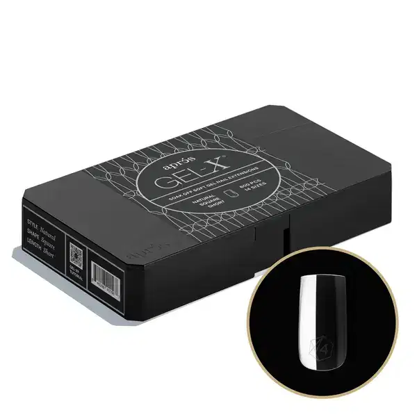 APRES GEL-X Natural Square Short 2.0 Box 600 Tips of 14 Size