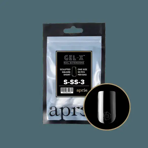 APRES Gel-X Sculpted Square Short Refill #3 Bag Contains 50 pcs Of The Desired Size