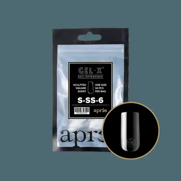 APRES Gel-X Sculpted Square Short Refill #6 Bag Contains 50 pcs Of The Desired Size