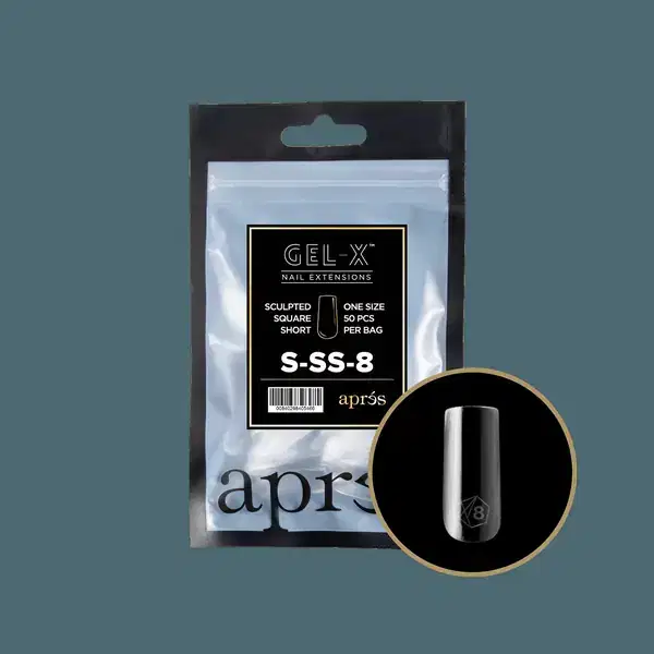 APRES Gel-X Sculpted Square Short Refill #8 Bag Contains 50 pcs Of The Desired Size