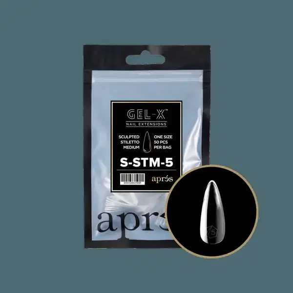 APRES Gel-X Sculpted Stiletto Medium Refill #5 Bag Contains 50 pcs Of The Desired Size