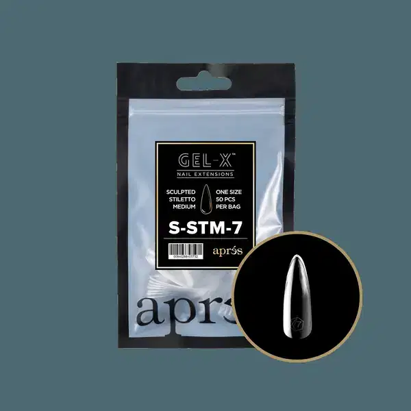 APRES Gel-X Sculpted Stiletto Medium Refill #7 Bag Contains 50 pcs Of The Desired Size