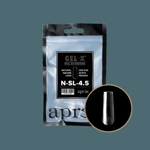 APRES Gel-X Natural Square Long Refill Bags #4.5 Bag Contains 50 pcs Of The Desired Size