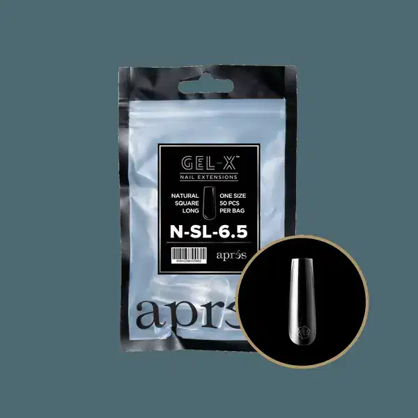 APRES Gel-X Natural Square Long Bags#6.5 Bag Contains 50 pcs Of The Desired Size