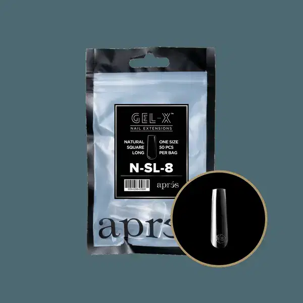 APRES Gel-X Natural Square Long Refill Bags #8 Bag Contains 50 pcs Of The Desired Size
