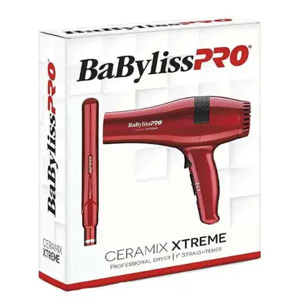 BaBylissPRO Ceramic Red Nano Titanium Dryer + Iron