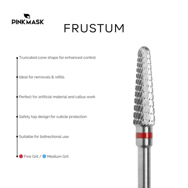 PINK MASK ProBit Nail DrillCarbide Bit Frustum 4.0