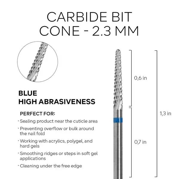 PINK MASK ProBit Nail Drill Carbide Bit Cone 2.3 M