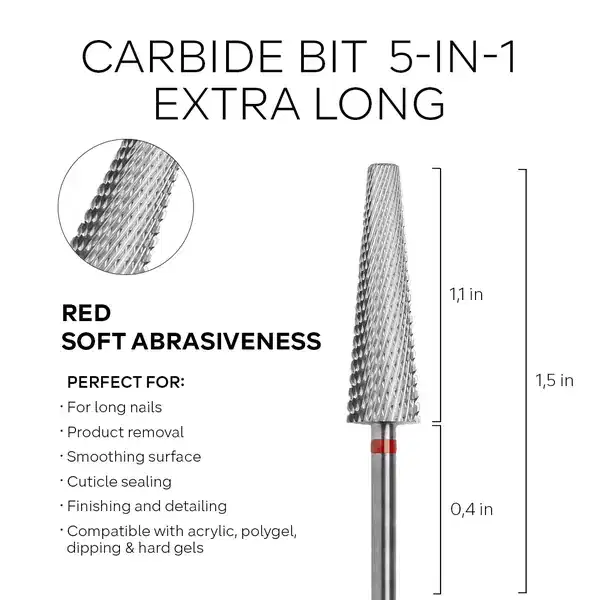 PINK MASK ProBit Nail Drill 5-in-1 Extra Long - Re
