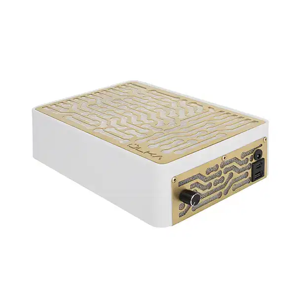 ULKA Nano Premiun White Portable Dust Collector Manicure Pedicure Withe with Gold Grill