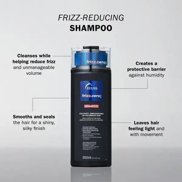TRUSS Frizz Zero Shampoo 300ml For Frizzy, Unmanegeable or Voliminous Hair