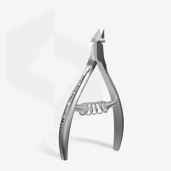 STALEKS Professional Cuticle Nippers 1/2 Jar 7 mm Inclined Straight Cutting Edges
