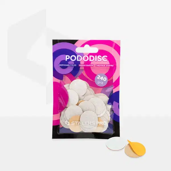 STALEKS Disposable white files for pedicure disc M