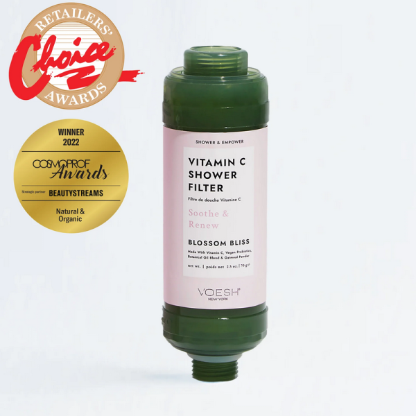VOESH Blossom Bliss. Smoothe & Renew. Shower & Empower Vitamin C Shower Filter For Scalp & Body. 
