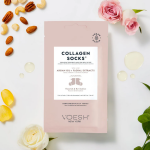 VOESH Collagen Socks. Collagen Treatment Mask For Heels & Feet. With Argan Oil + Florar Extracts. Nourish & Revitalize. Toe Tip Removable .Dermatologistic Tested.